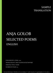 Anja Golob: Selected poems, English, Individual sample translation
