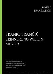 Franjo Frančič: Erinnerung wie ein Messer, Individual sample translation